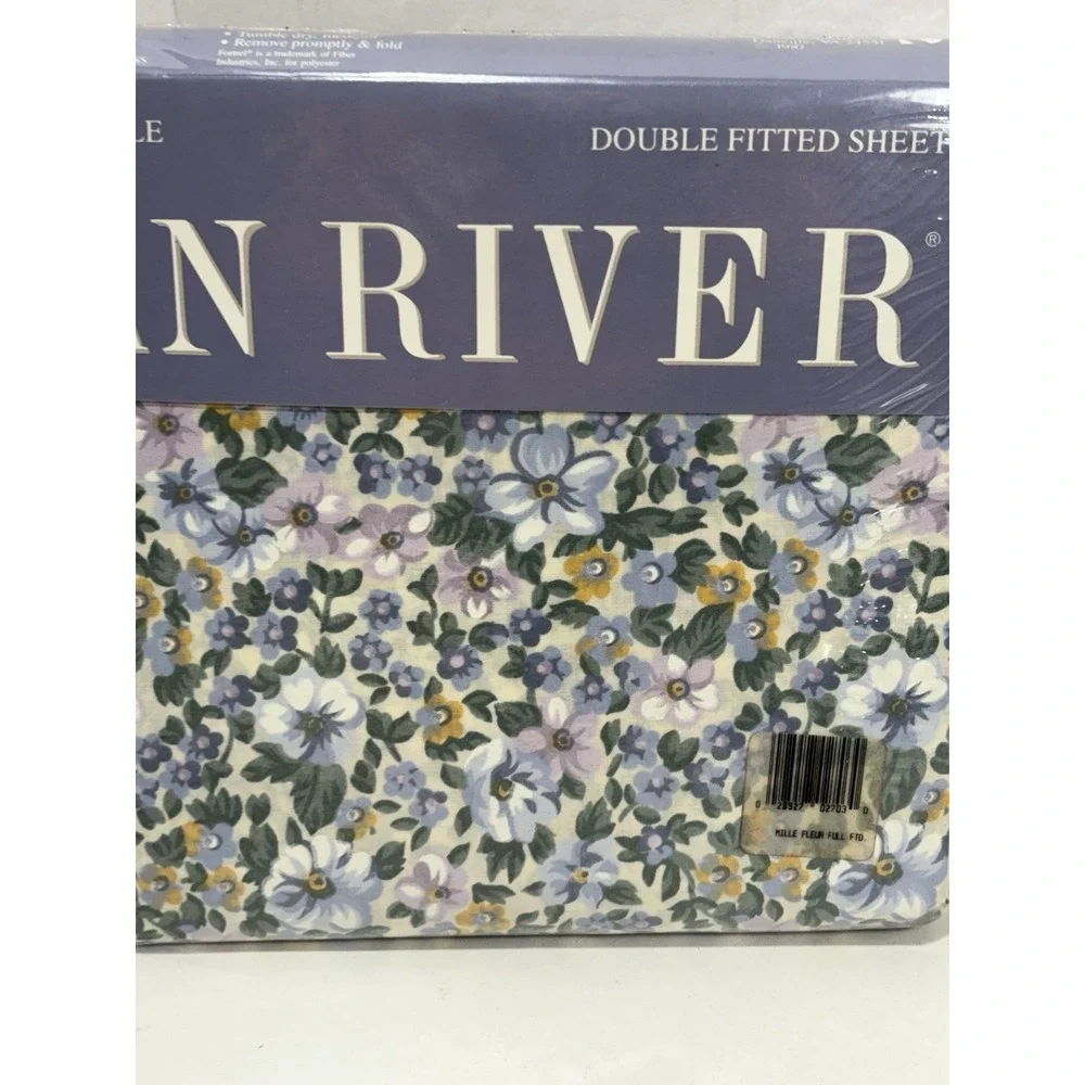 Dan River Double Fitted Full Sheet Millefleur Mille Fleur Floral Cottage VTG NEW